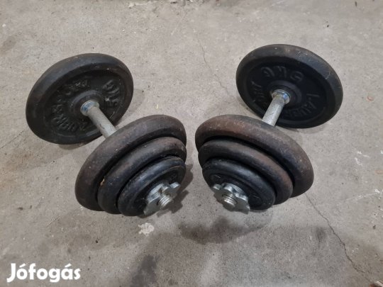 Eladó 2 x 20 kg fém kézisúlyzó készlet