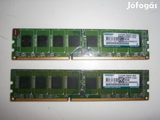 Eladó 2 x 8GB Kingmax DDR3 1333MHz Flfg45F-D8Kq9 memóriamodul