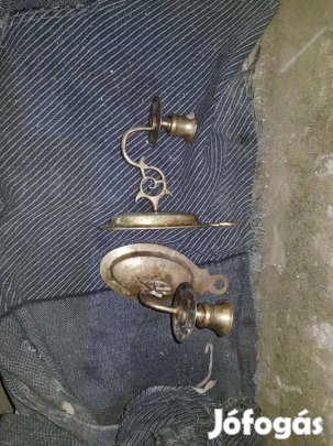 Eladó 2db falra szerelhető sárgaréz gyertyatartó!