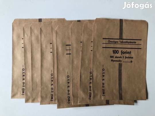 Eladó 30 darab 100 forintos OTP pénzes tasak