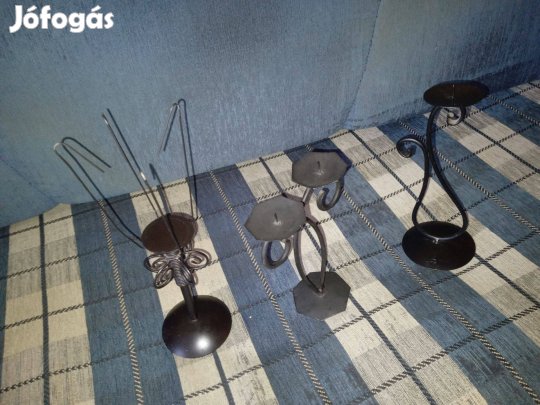 Eladó 3 darab kovácsoltvas gyertyatartó!