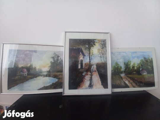 Eladó 3 darabból álló ,,Elhagyott tanyás tájképek" sorozat
