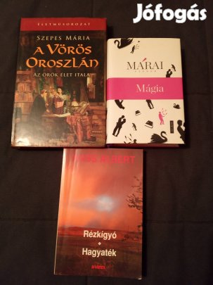 Eladó 3 db könyv (Szepes M.,Márai S.,Wass A.)