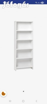 Eladó 4 db azonos  fehér  furnéros polc, polcrendszer