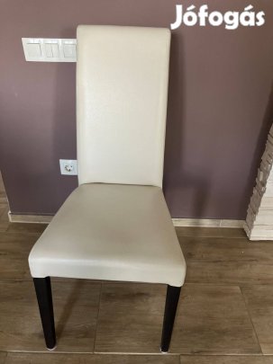 Eladó 4 db bézs textilbőr szék wenge lábakkal