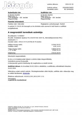 Eladó 4 évszakos új Verdestein gumi