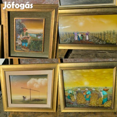 Eladó 4db Fakas László üveg festmény!