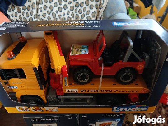 Eladó 5. Bruder Nagy Autószállitó Tréller + Jeep Új Bontatlan: