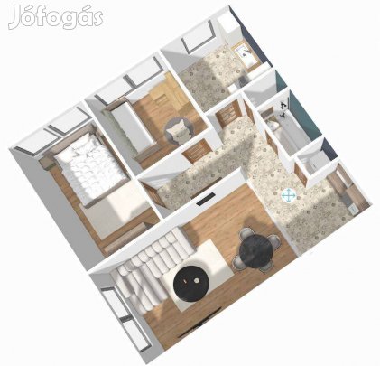 Eladó 66 m-es, napfényes, délkeleti tájolású lakás a 15. kerületben