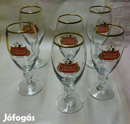 Eladó 6 darab Stella Artois üveg söröspohár