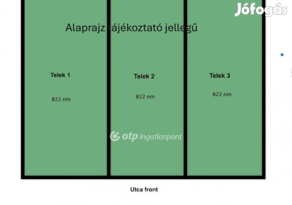 Eladó 821 nm-es telek Paks