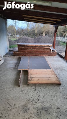 Eladó 8 db fa panel - 4×9 cm váz, lambériázva, különböző méretben