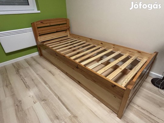 Eladó 90x200 cm-es fenyő ágykeret