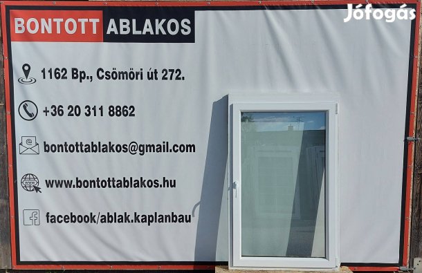 Eladó 98x148 cm bontott egyszárnyú műanyag kétrétegű bukó-nyíló ablak