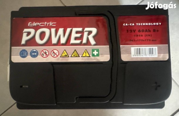 Eladó Akkumulátor 12V 60Ah 500A 2 év jótállással
