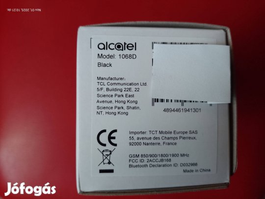 Eladó Alcatel 1068 D bontatlan csomagolásu mobiltelefon!!