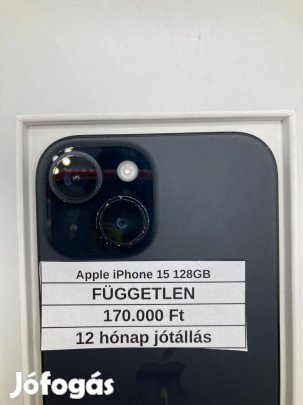 Eladó Apple iphone 15 128GB Fekete / 12 hónap jótállás
