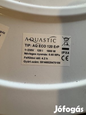 Eladó Aquastic 120L Bojler