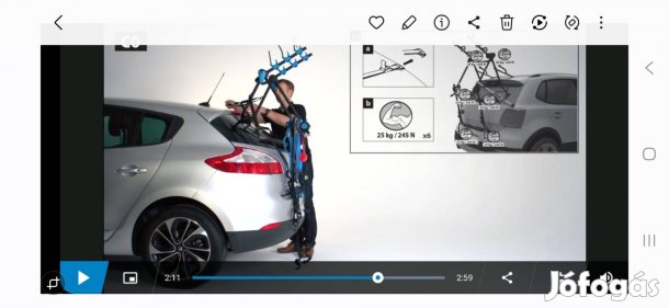 Eladó B'twin 320 kerékpárszállító hátsó ajtóra (3db kerépárra)