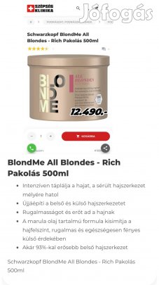 Eladó Blondme Mindenszőke Rich hajpakolás / hajmaszk (500 ml)