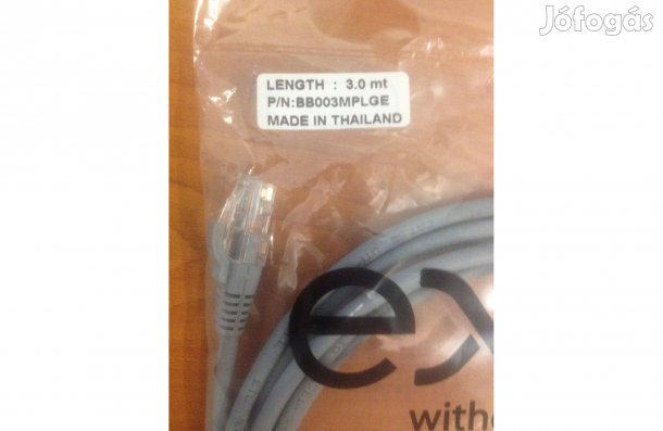Eladó CAT5e szürke, 3m-es hálózati UTP kábel!