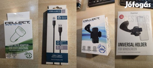 Eladó Cellect, Hama, autós mobiltelefon tartó, mágnesen usb-c töltő
