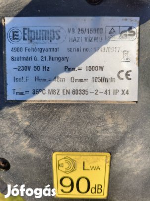 Eladó Elpumps VB 25/1500 B vízi szivattyú