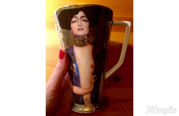 Eladó Gustav Klimt porcelán bögre Judith I. motívummal -