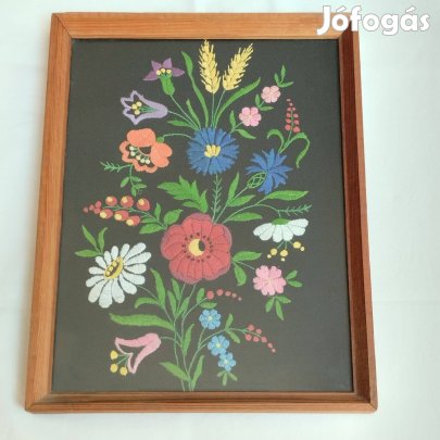 Eladó Gyönyörű hímzett kép keretezve üveg alatt, hibátlan,kézimunka,vi