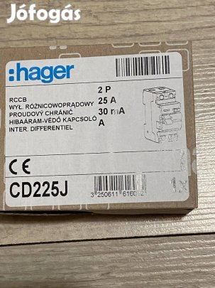 Eladó Hager áramvédő kapcsoló (fi relé), CD225J, A osztály 25A 30mA