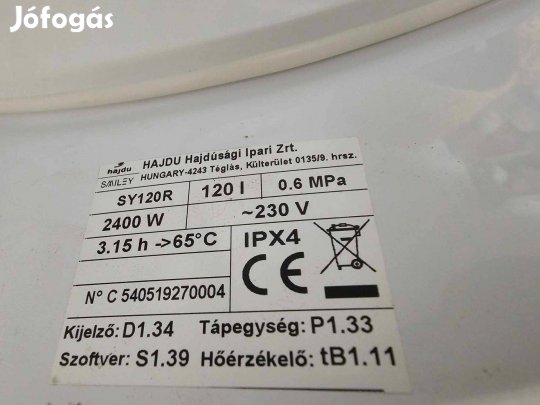 Eladó Hajdu 120l villanyboyler