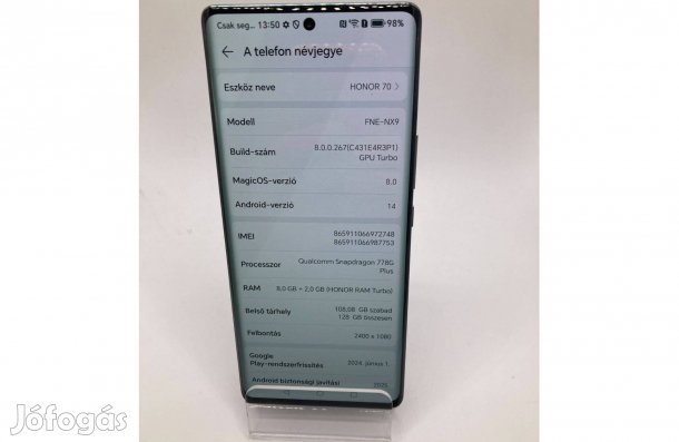 Eladó Honor 70 8/128GB / 12 hó jótállás