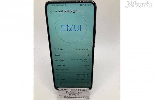 Eladó Huawei P Smart Z 4/64GB zöld / 12 hónap jótállás
