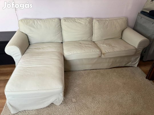 Eladó IKEA Ektorp L alakú világosbézs színű kanapé