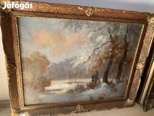 Eladó Neogrády Antal Téli Vadász Olaj/Vászon Festmény!!!