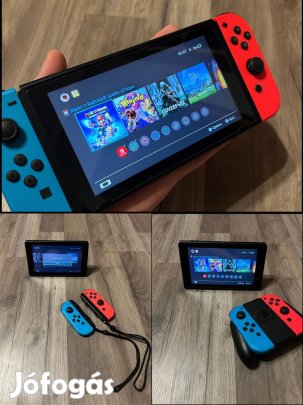 Eladó Nintendo Switch V2 konzol, karcmentes, újszerű állapotban