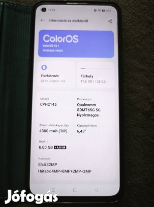 Eladó Oppo Reno 5 5G okostelefon