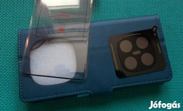 Eladó Redmi Note14 Pro 5G-hez Kék "Flip" tok+üvegfólia+kameravédő