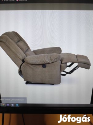 Eladó Relax fotelágy elektromosan dönthető, lábtartóval, barna