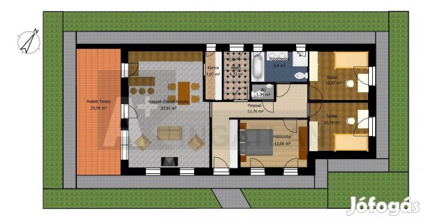 Eladó Sándorfalván új építésű, földszintes családi ház 3