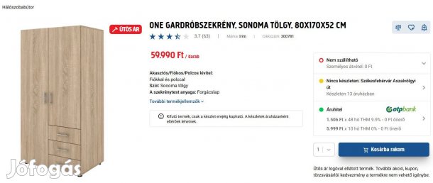 Eladó Sonoma Tölgy színű ruhás szekrény, 2 db
