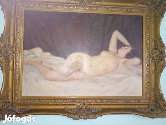Eladó Szöllősy János nagyméretű fekvő akt képe, tulajdonostól eladó