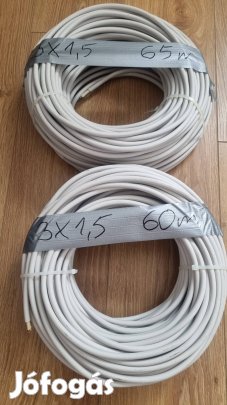 Eladó Új 3x1,5-ös merev réz kábel (mbcu)összesen 125méter