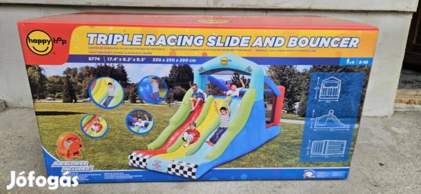 Eladó Új 9774 Happy Hop Triple Racing Slide légvár ugrálóvár
