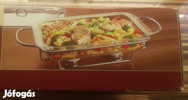 Eladó Új ételmelegítő nagyméretű sütésálló tállal 3L üvegtál Jénai
