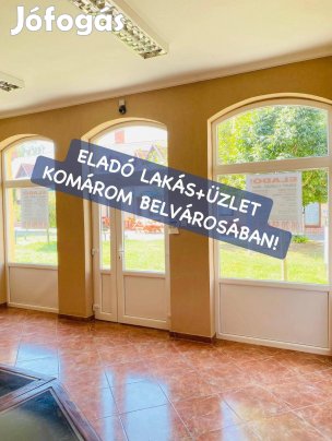 Eladó Üzlet+Lakás Komárom belvárosában!