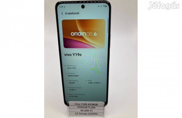 Eladó Vivo Y19S 6/128GB fehér / 12 hónap jótállás