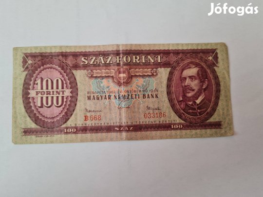 Eladó, 100 Ft bankjegy! Évjárat: 1962. október 12,