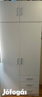 Eladó a képeken látható 97x176cm, 2ajtós 3 fiókos Gardrób szekrény!