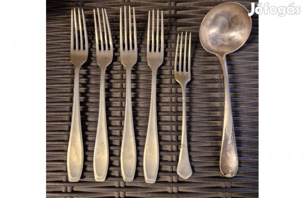 Eladó a képeken látható alpakka étkészlet, evőeszközök